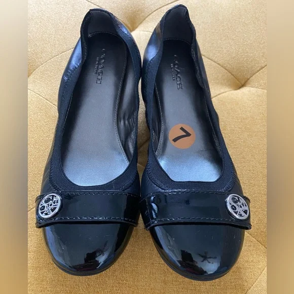 COACH 🆕BALLET BLACK SHOES, SIZE: US 7 - Picture 1 of 7